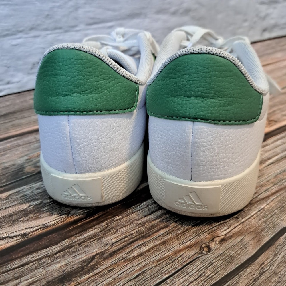 Adidas VL Court 3.0 Mens Sneakers White Green Leather Low Top ID9069 Size 9.5 - Picture 5 of 8